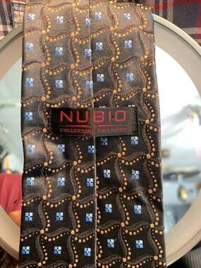 Nubio Collezione Esclusivo Silk Tie Black Geometric Pattern